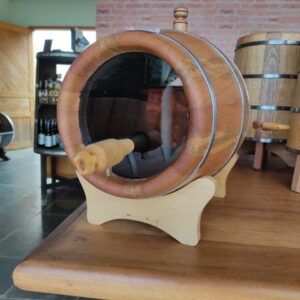 Beczka z egzotycznych drzew ze szklanym dnem 5L   Amburana Balsamo Roxinho Angico